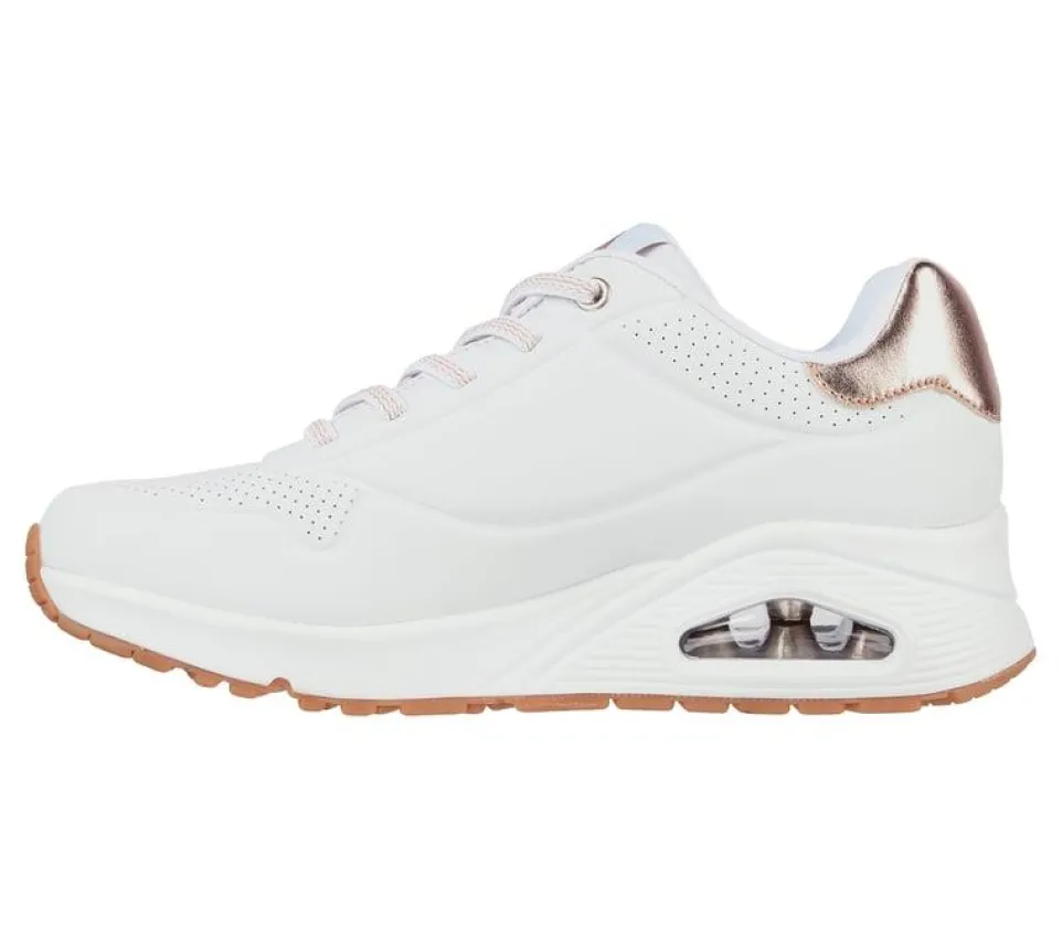 Women's Wide Fit Skechers Uno 155196 Shimmer Away Trainers